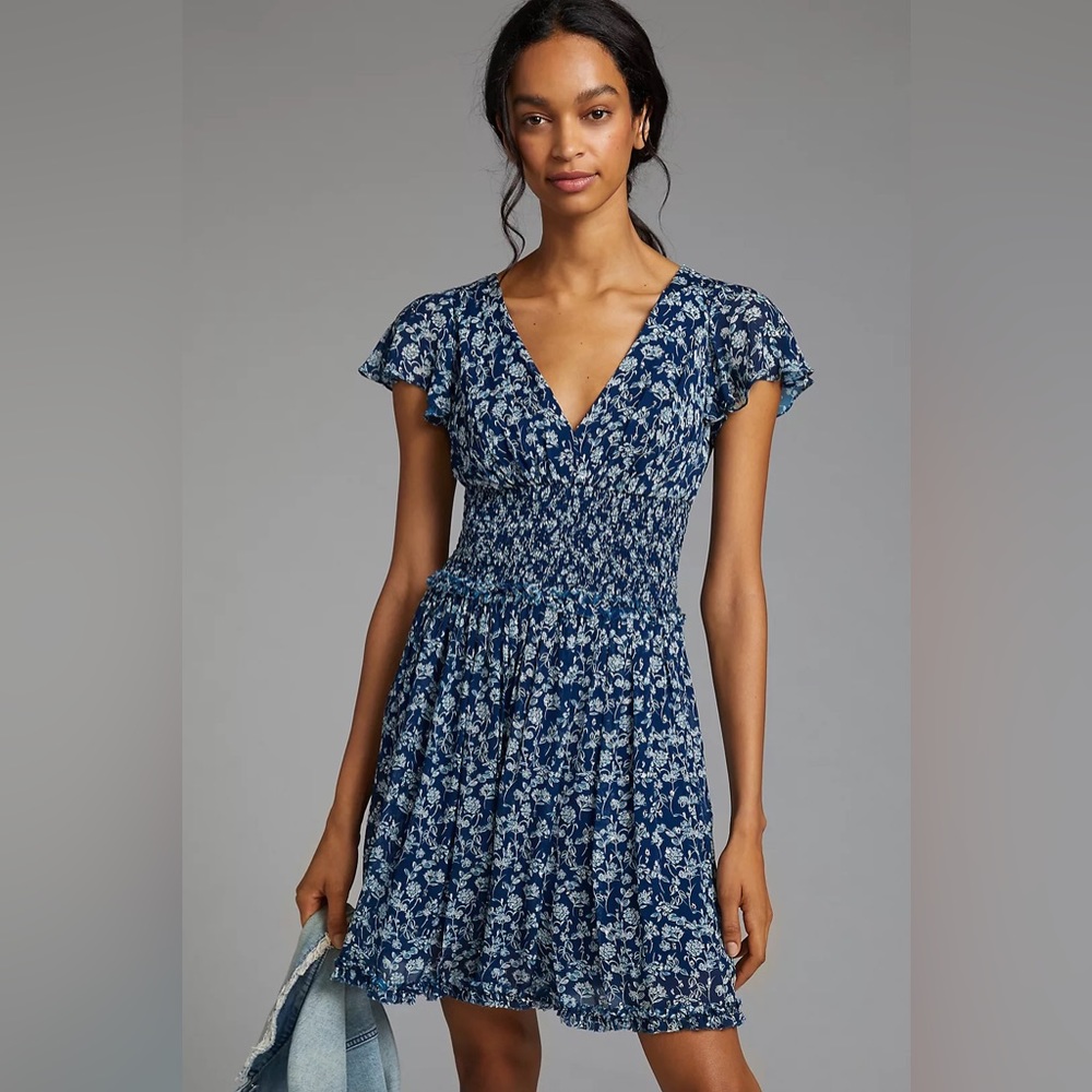 ML Monique Lhuillier Floral Mini Dress